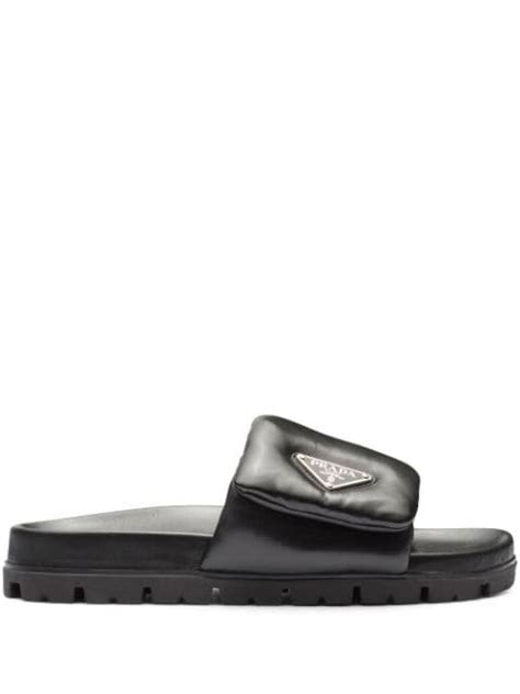 prada flip flops with case black|prada fluffy slides.